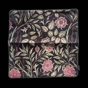Apolena Decorative Pillow Cover Set Of 2 Jacquard Black Floral 17 in x 17 in